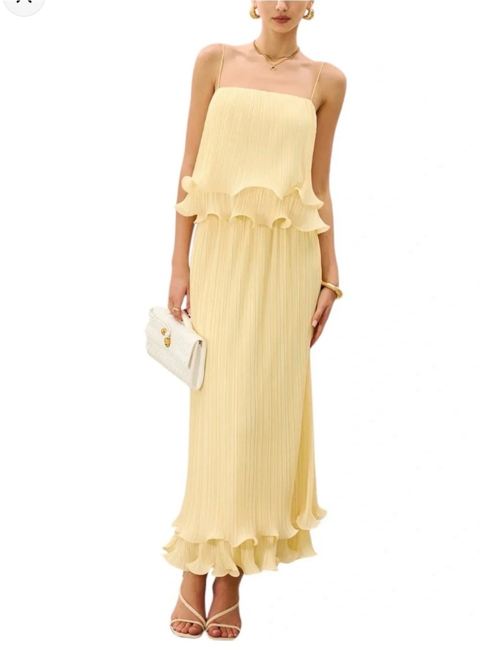 NWT Commense Butter Yellow Pleated Skirt Set - Medium - Picture 4 of 10